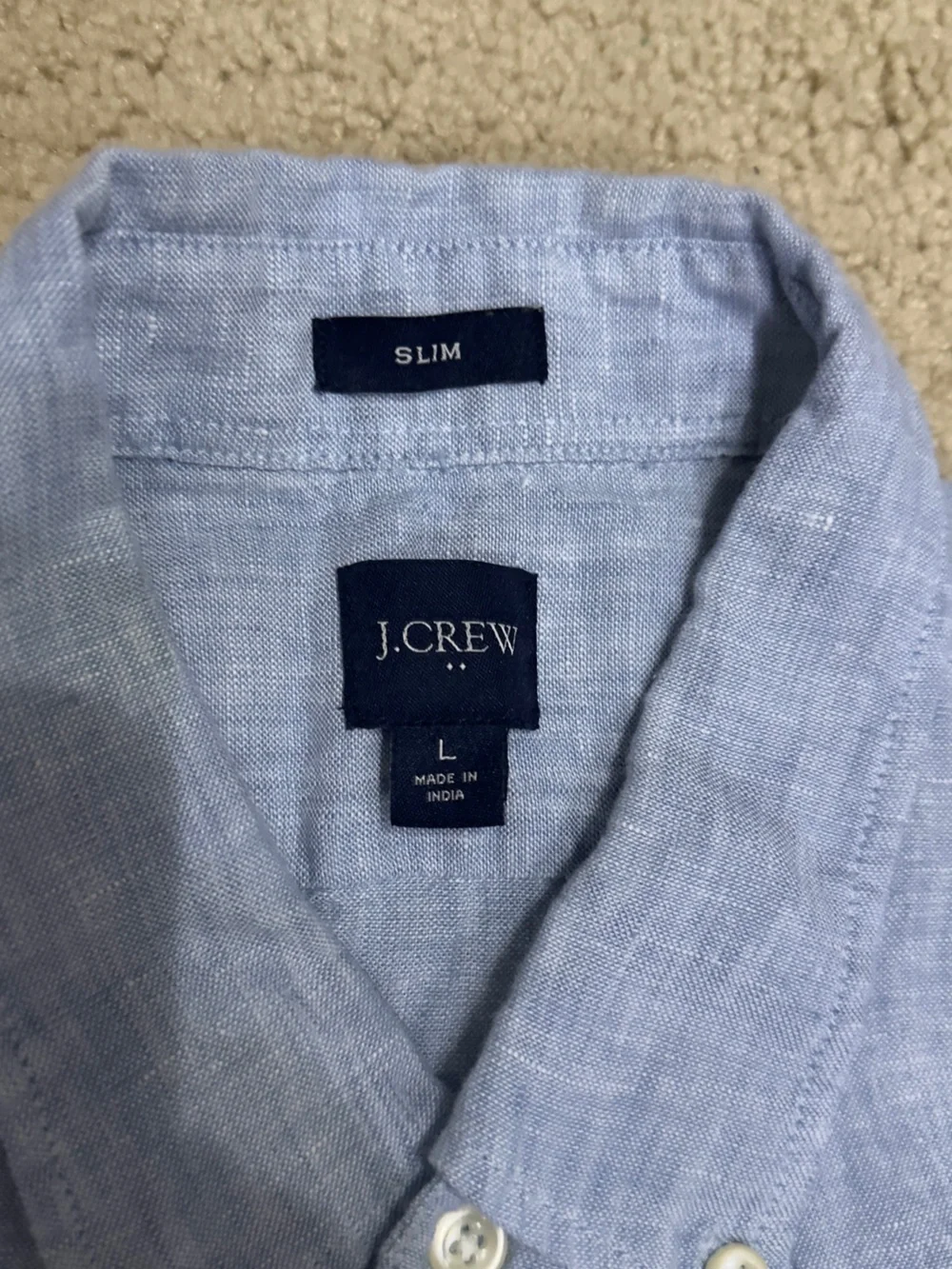 J. Crew Pale Blue Linen Shirt - Picture 2 of 3